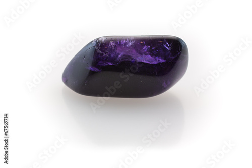 Beatiful purple/violet amethyst on a white background.