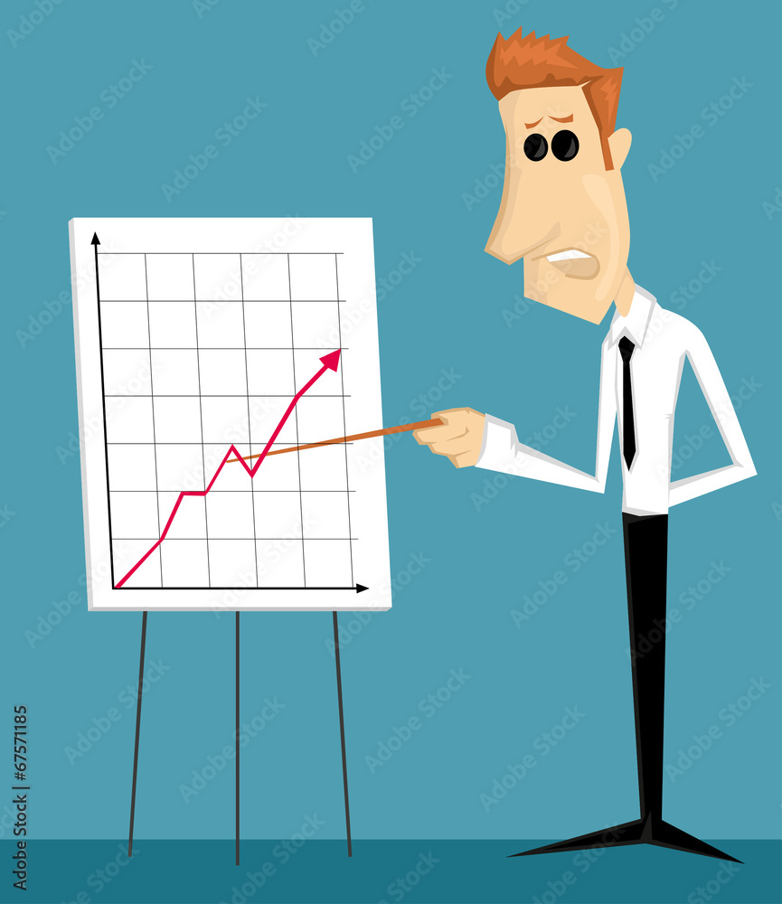 Cartoon office worker making a presentation Cartoon office worker making a presentation
