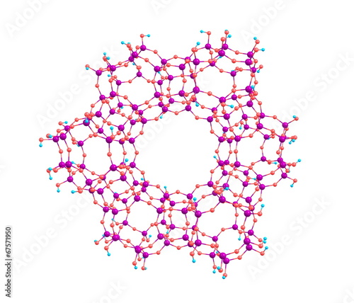 Zeolite molecule isolated on white photo