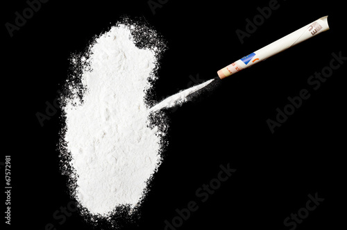 Powder drug like cocaine in the shape of Qatar.(series)