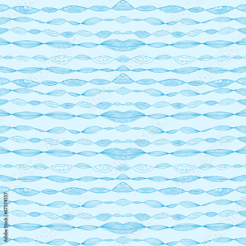 seamless pattern with drawing waves