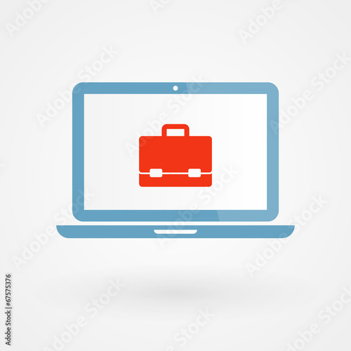 Laptop and briefcase