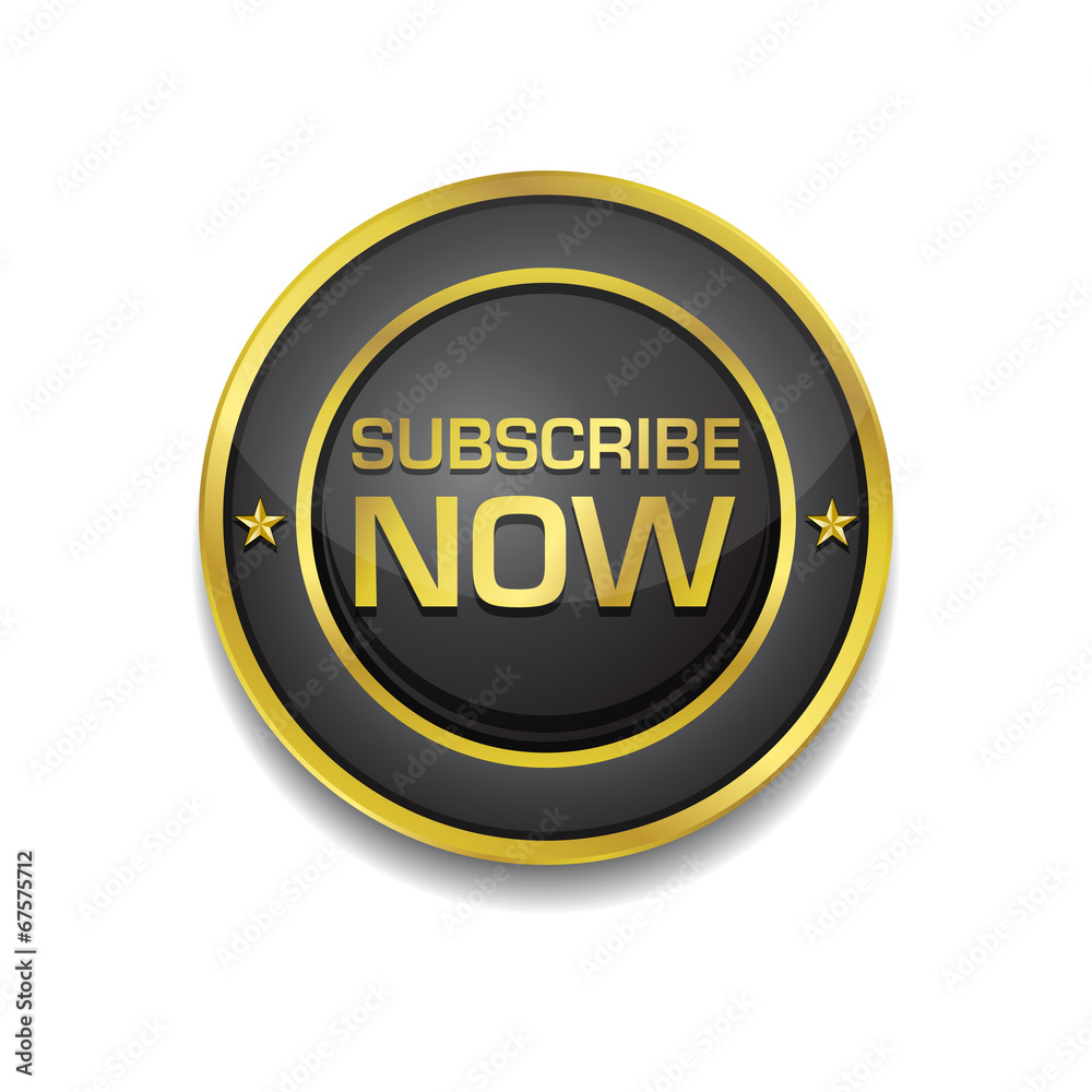 Subscribe Now Glossy Shiny Circular Vector Button