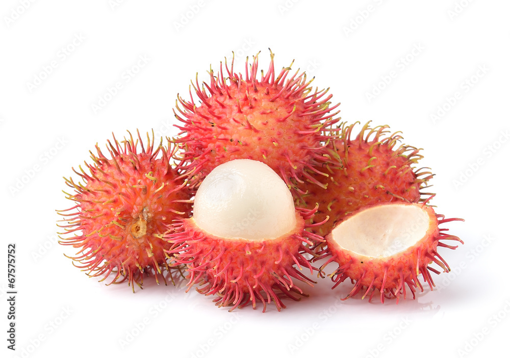 rambutan sweet delicious fruit  isolated on white background