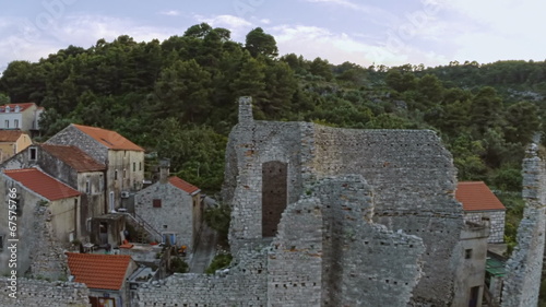 Roman ruins on island Mljet, fly over photo