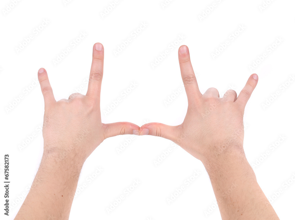 Man hand sign. Man hand sign.