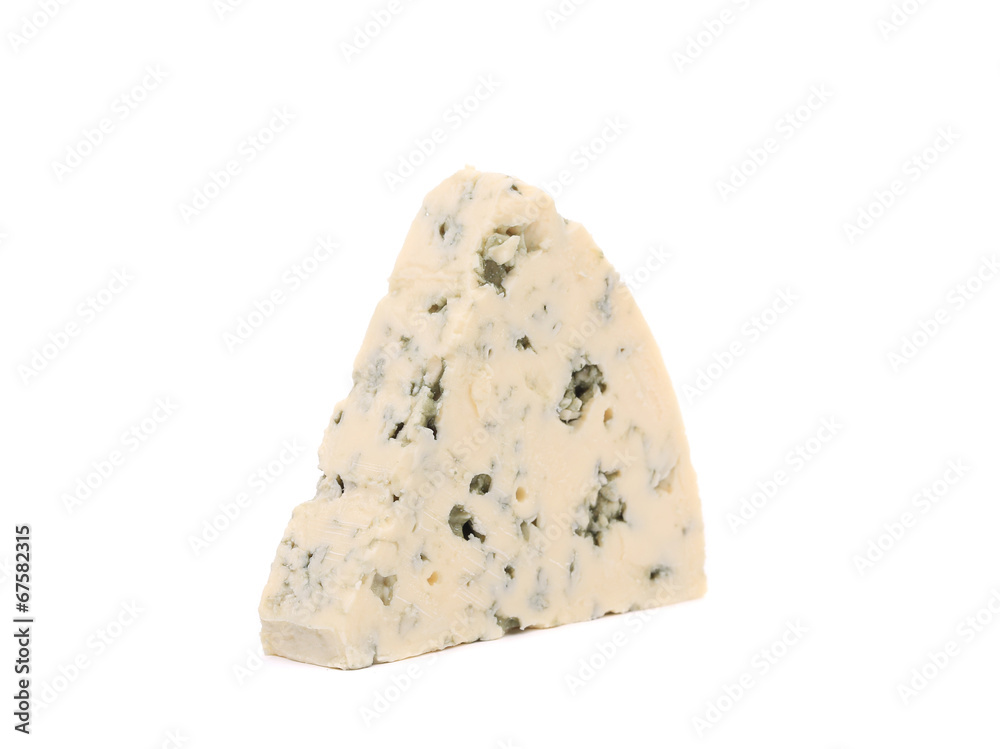Slice of dor blue cheese.