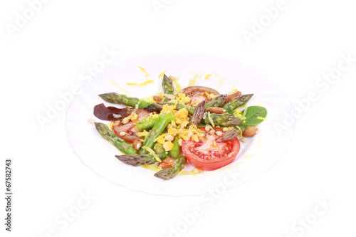 Salad with asparagus.