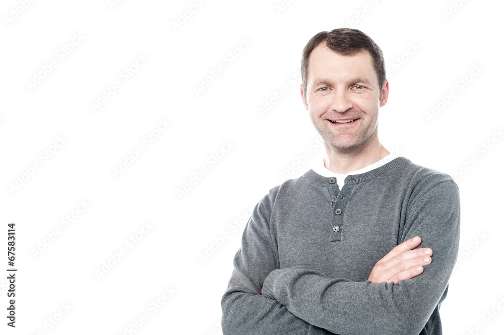 Smiling middle aged man isolated on white Smiling middle aged man isolated on white