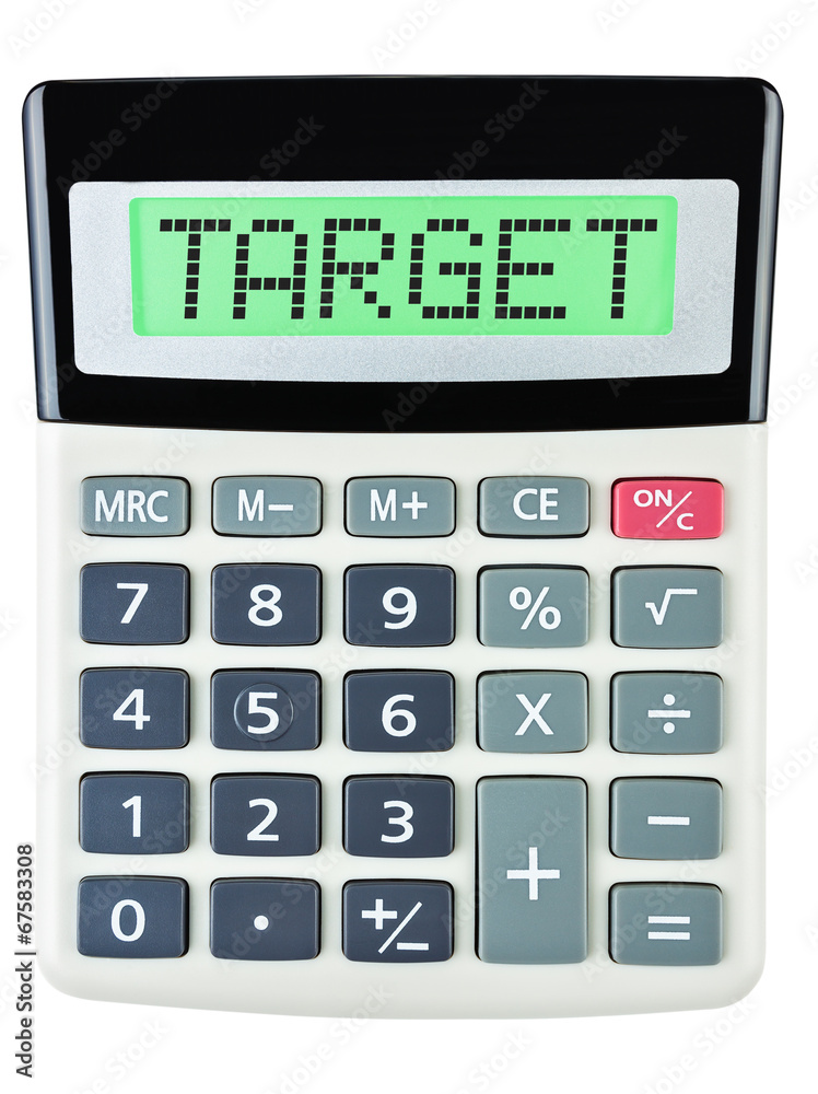 Calculator with TARGET on display isolated on white background Calculator with TARGET on display isolated on white background