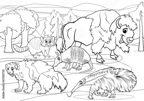 mammals animals cartoon coloring page