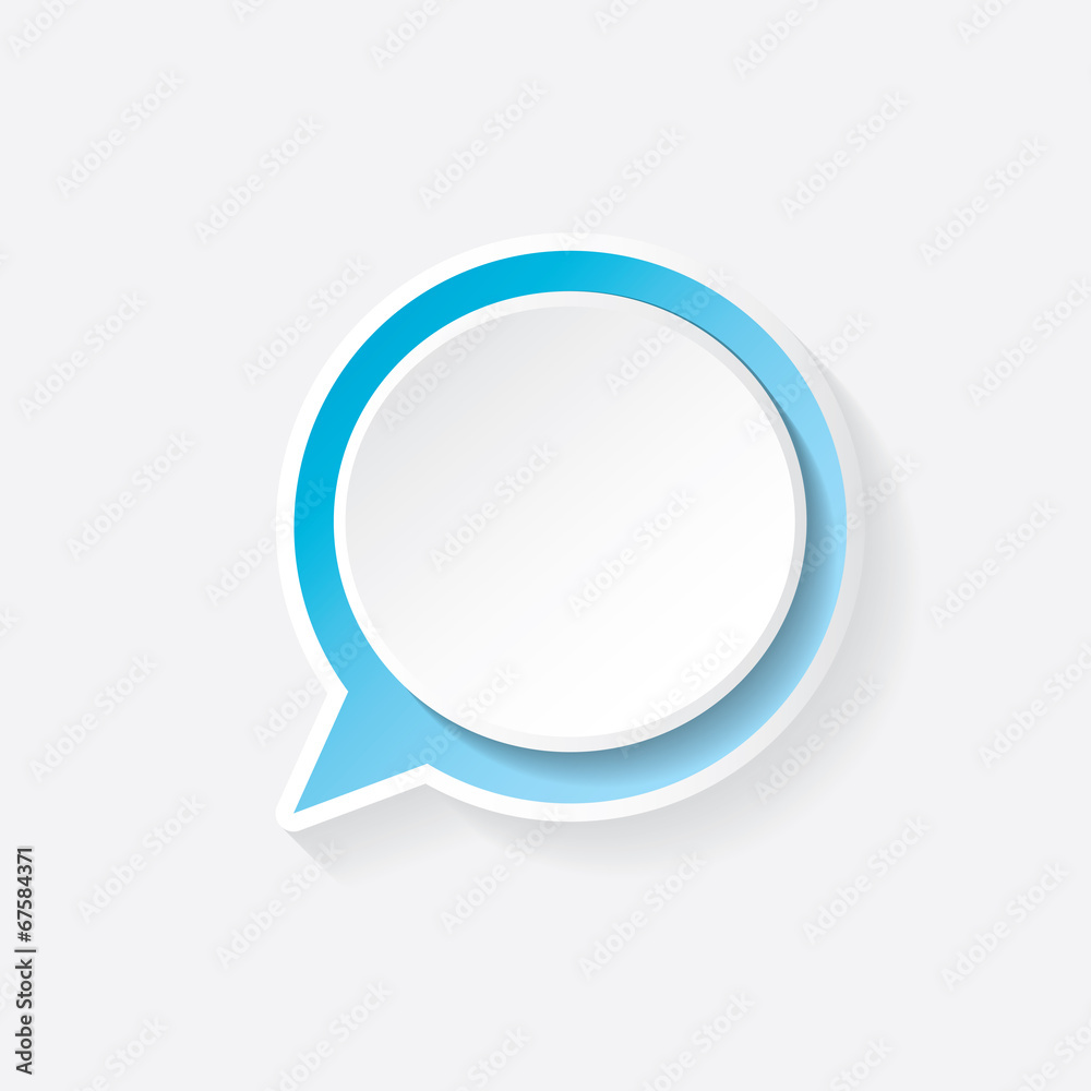 vector blue paper speech bubble on grey background vector blue paper speech bubble on grey background