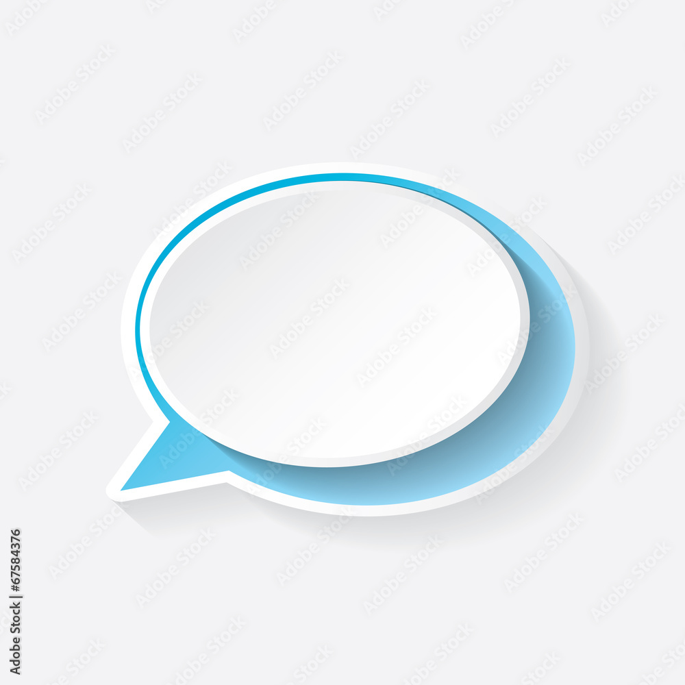 vector blue paper speech bubble on grey background vector blue paper speech bubble on grey background