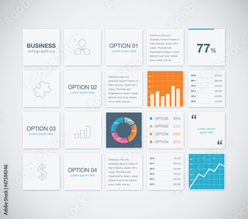 Modern infographic business vector template background boxes