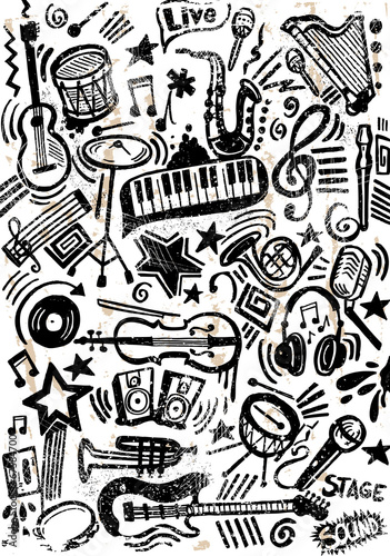 Tapety Zestaw muzyczny Doodle