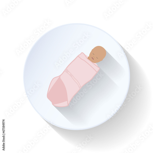 Baby in diapers flat icon