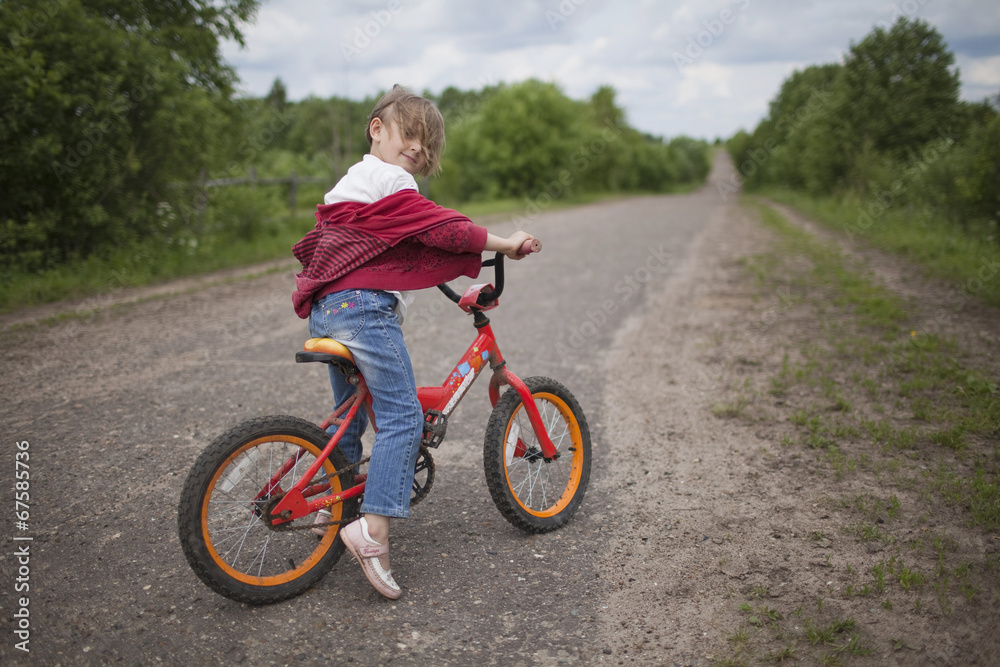 Girl on bicycle