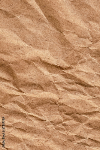 Brown Kraft Paper Bag Crushed Crumpled Smeared Grunge Texture