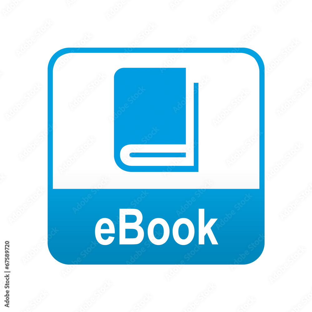 Fototapeta premium Etiqueta tipo app azul eBook