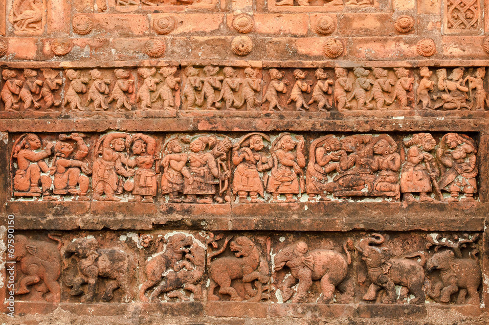 Figurines made of terracotta, Bishnupur , India