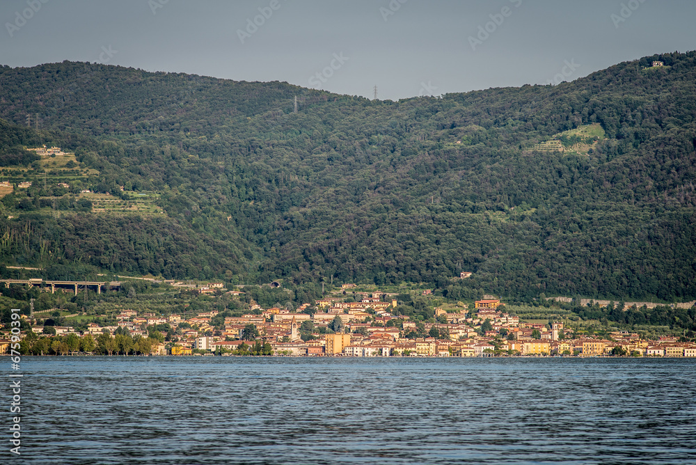 Iseo village from the lake, Brescia Italy