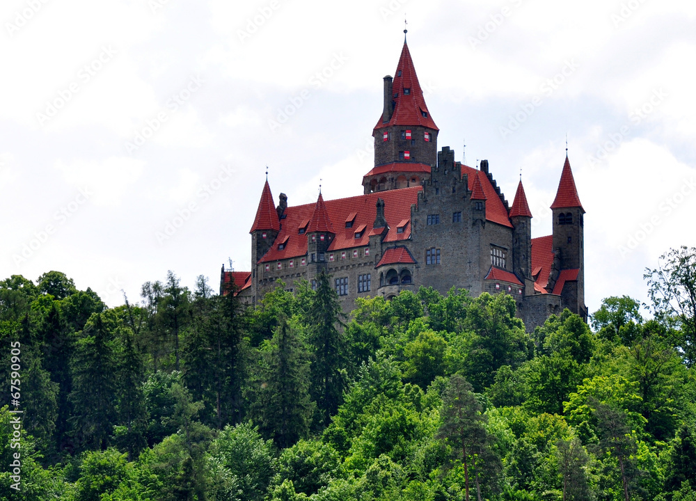 view of the castle Bouzov, Moravia, Czech Republic, Europe