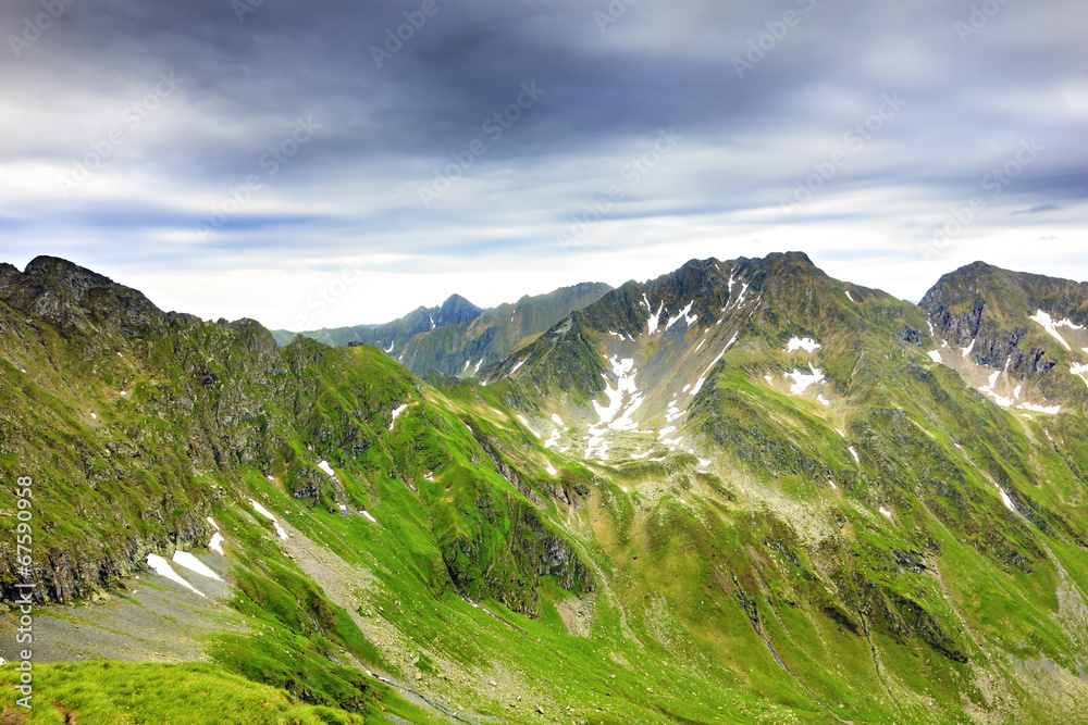Beautiful landscape from the rocky Fagaras mountains