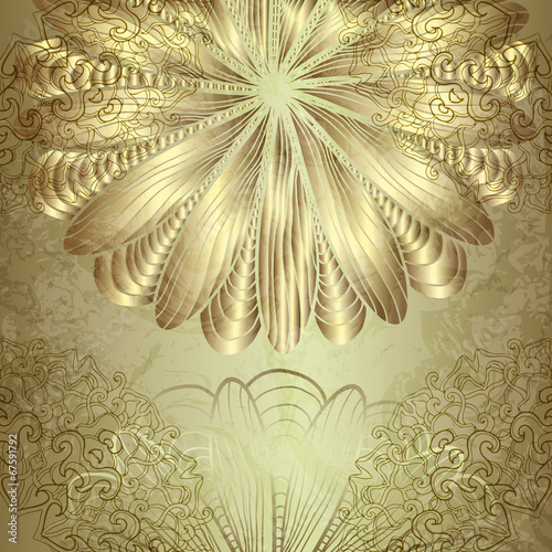 Beautiful card with a gold ornate ornaments