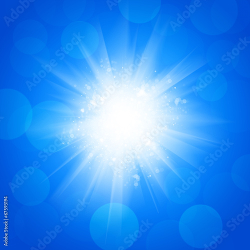 Abstract Sunshine Blue Background