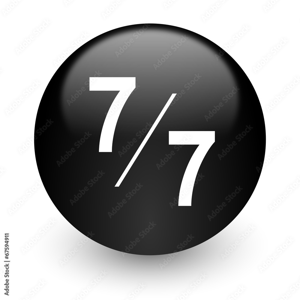 7 per 7 black glossy internet icon 7 per 7 black glossy internet icon
