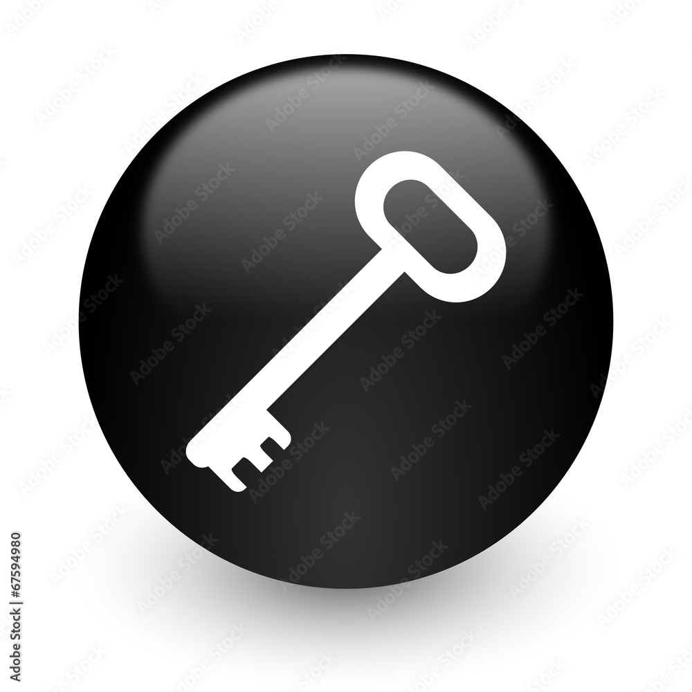 key black glossy internet icon key black glossy internet icon