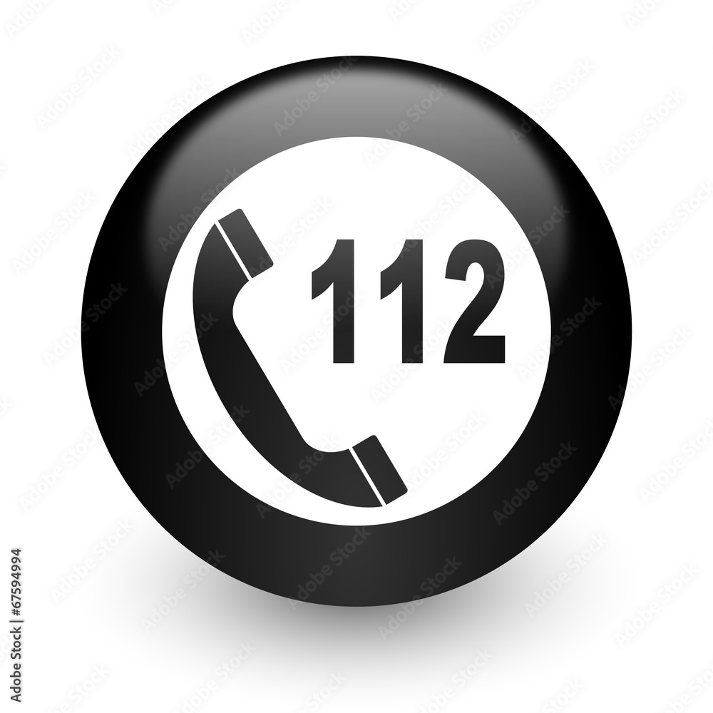 emergency call black glossy internet icon emergency call black glossy internet icon