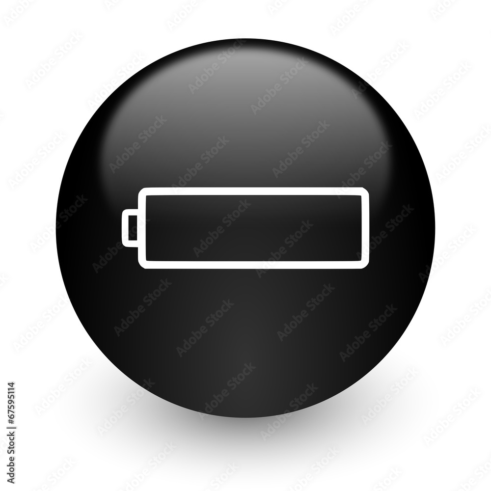 battery black glossy internet icon