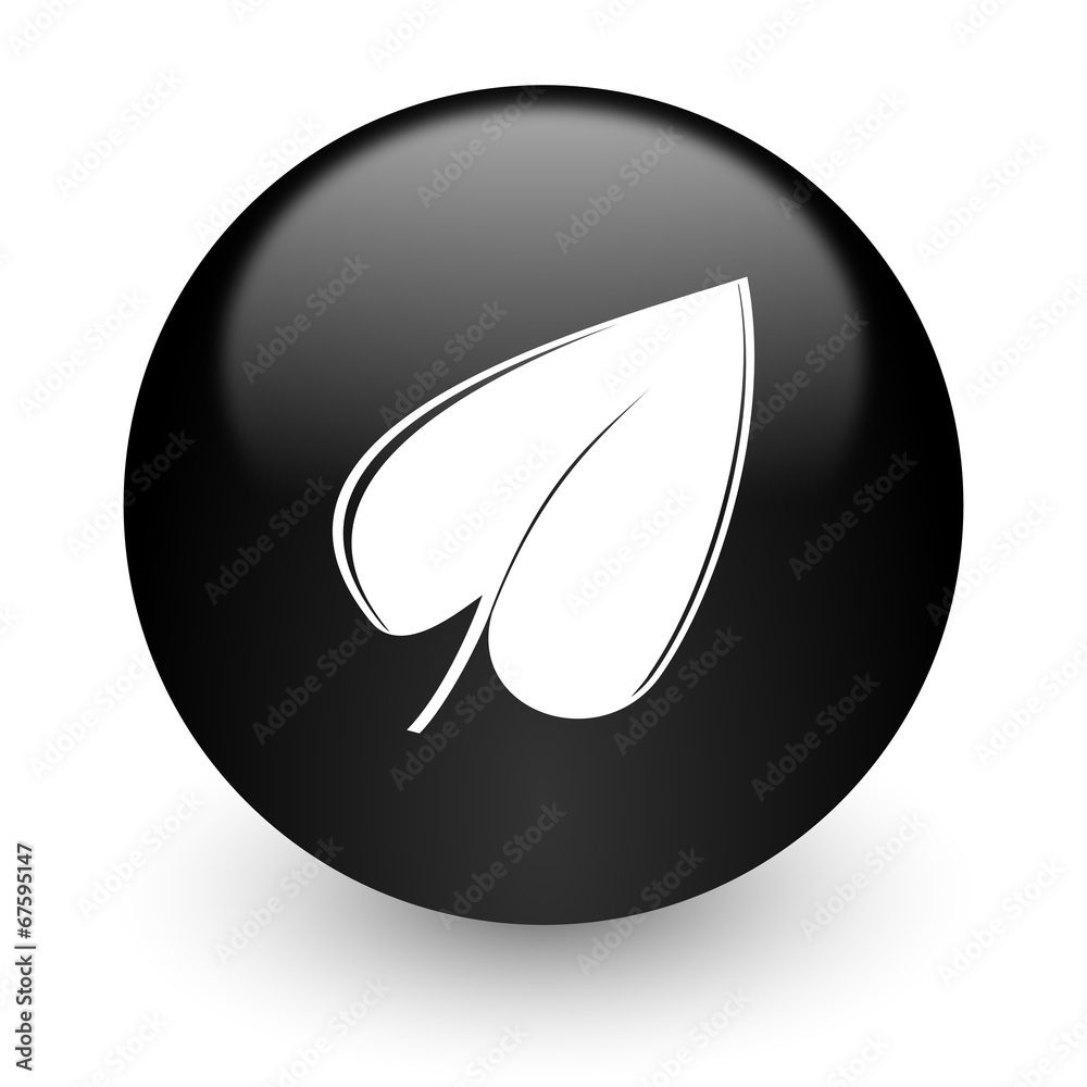 leaf black glossy internet icon leaf black glossy internet icon