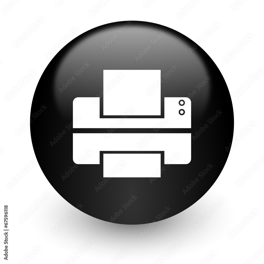 printer black glossy internet icon printer black glossy internet icon