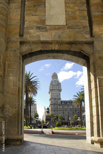 Palacio Salvo from Old city gate, Montevideo
