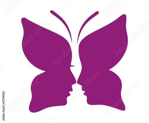 Canvas Print butterfly face abstract