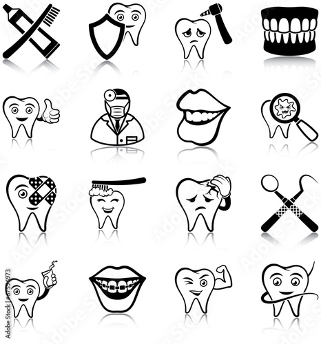Dental care icons
