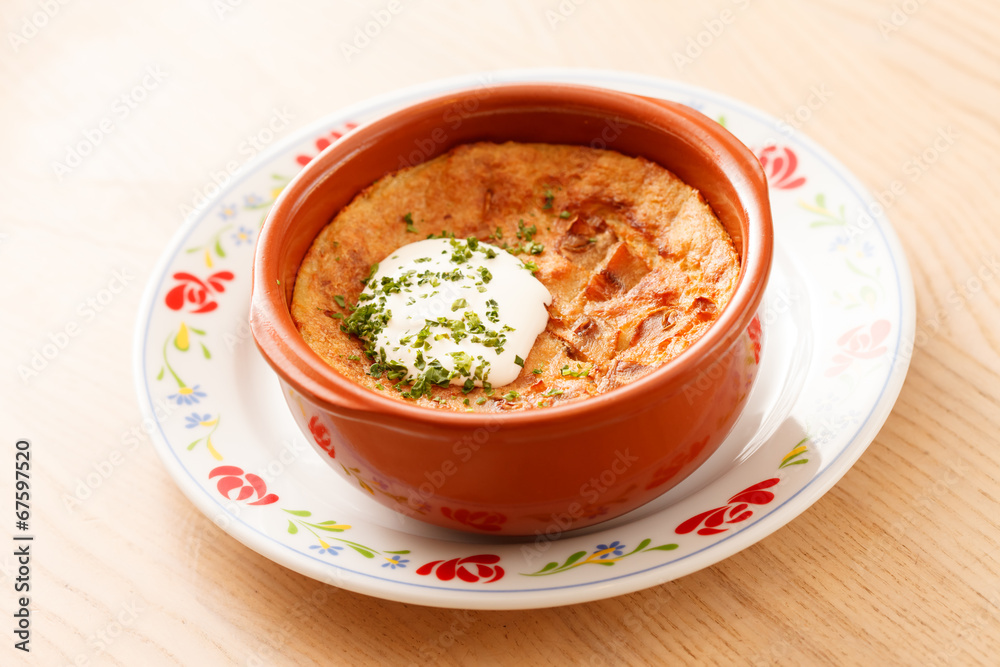 roasted potatoes in the pot