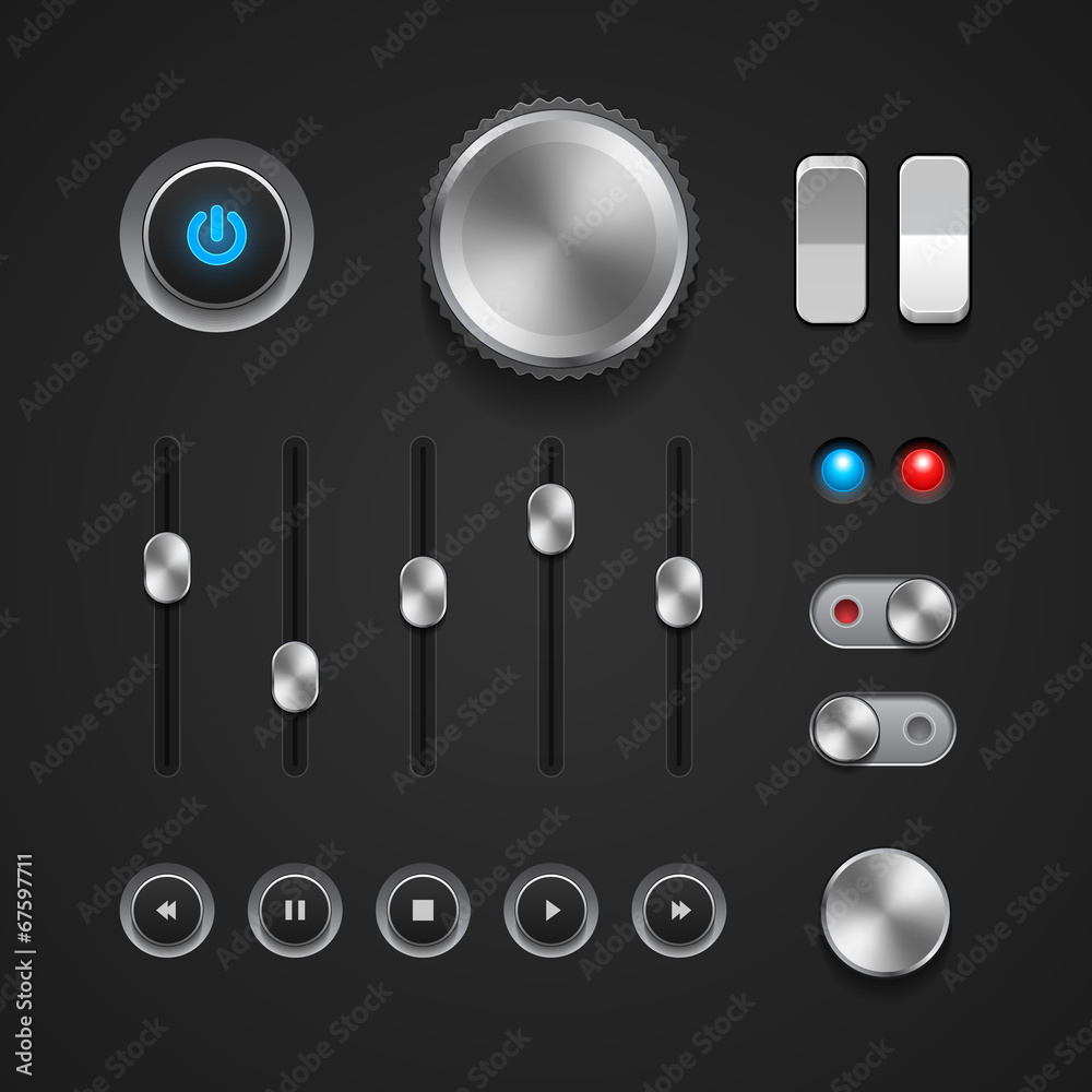 Hi-End User Interface Elements: Buttons, Switchers, On, Off Hi-End User Interface Elements: Buttons, Switchers, On, Off