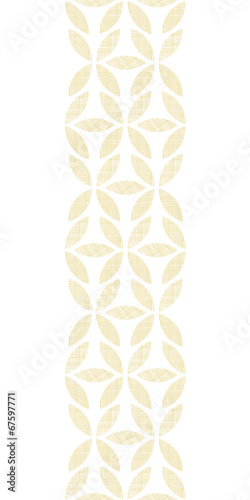 Abstract textile beige leaves vertical seamless pattern
