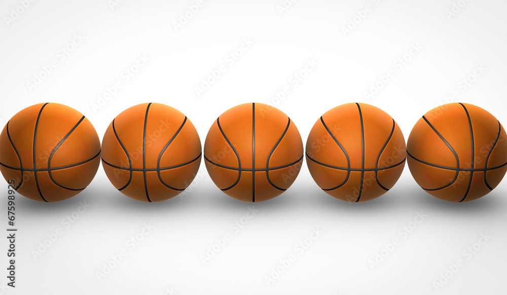 basketballs on white background