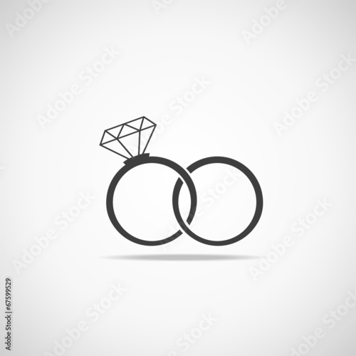 Wedding rings vector icon. Wedding invitation.