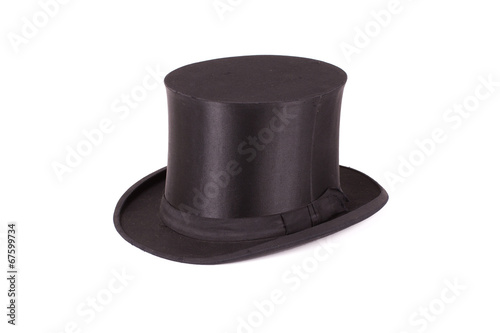 Black silk hat on a white background
