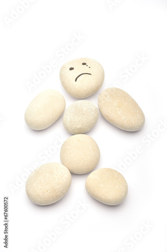 Pile of stones isolated on white background