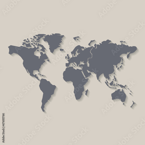 Fototapeta Naklejka Na Ścianę i Meble -  World map, vector illustration