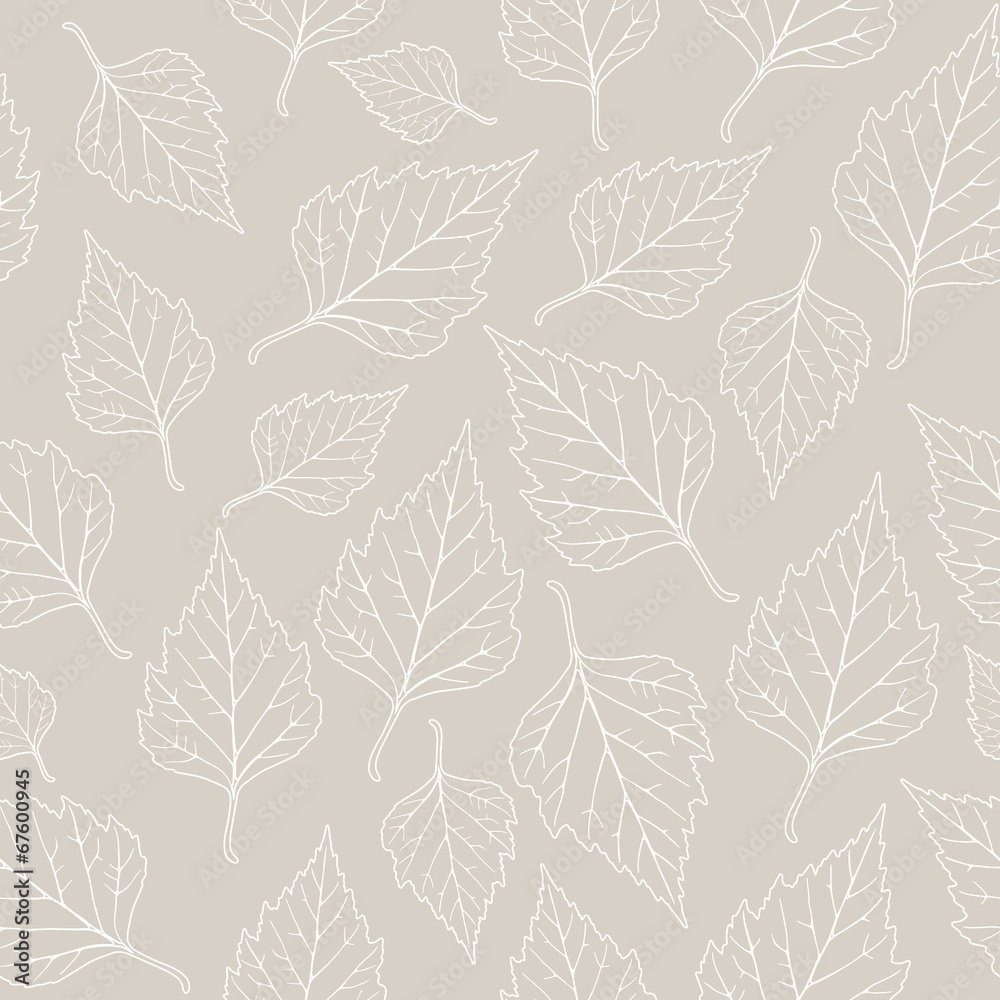 Leaf background, seamless pattern, linden, pastel color