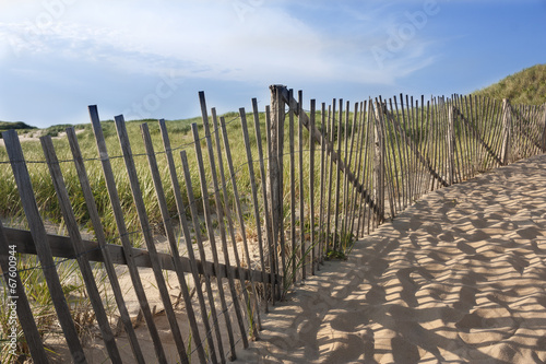 Beach fence at Head of the Meadow in Truro, Massachusetts