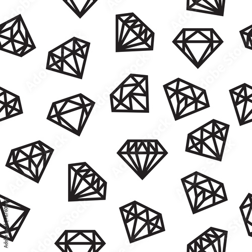 Diamonds, seamless pattern, black and white