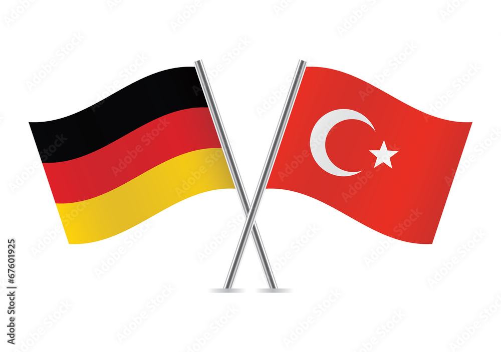 German and Turkish flags. Vector illustration. vector de Stock Adobe Stock